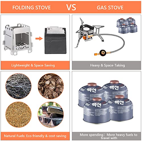 Lixada Camping Stove Wood Burning Stoves Portable Backpacking Stove Stainless Steel Alcohol Stove For Outdoor Camping Hiking Backpacking Picnic Bbq #TOP6