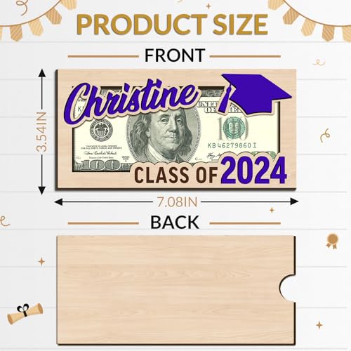 Personalized Graduation Money Holder Custom Wooden Graduation Card Box Cash Holder Envelope Class of 2025 Senior Money Gift for Graduates2