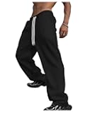 Men's Drawstring Open Bottom Loose Sweatpants Workout Lounge Casual Pants Trousers