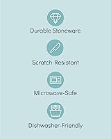 Vista 5 de 32 Piece Black Dinnerware Set for 8 Matte Black Plates and Bowls Sets, Modern Stoneware Black Dishes Set Scratch Resistant, Dishwasher &