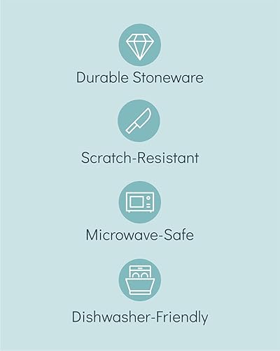 Miniatura 5 de Juego de vajilla de cerámica para 8 personas, 32 piezas, juego de platos y cuencos de estilo negro mate, apto para lavavajillas y microondas, juego