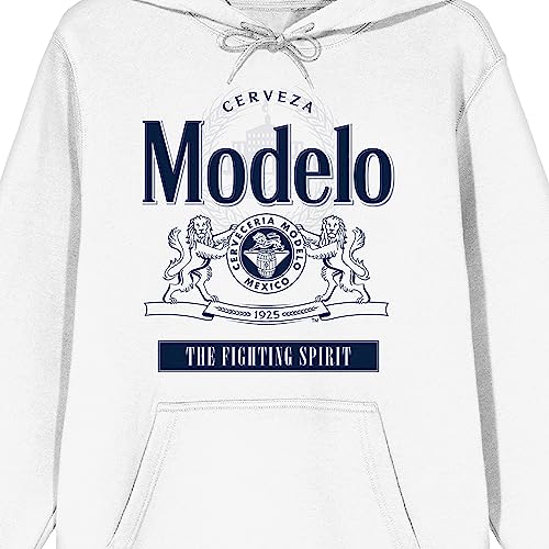 Bioworld Modelo The FIghting Spirit Long Sleeve White Adult Hooded Sweatshirt2