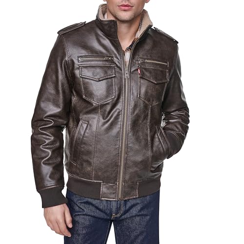 Image of Levi's Men's Vintage Deer Faux Leather Aviator Bomber (Standard and Big & Tall)