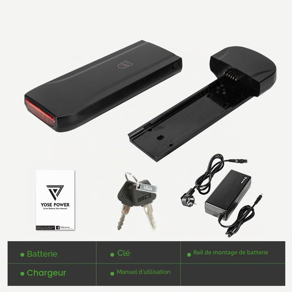 E-Bike Li-ION Batterie 36V 13Ah (481Wh) + Chargeur pour PhylionXH370-13J Joycube Wall-ES