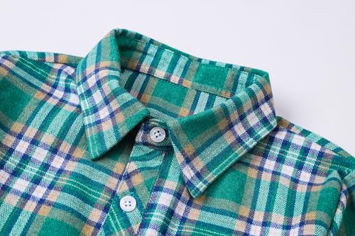 Image of SANGTREE Long Sleeved Flannel Shirt Button Down Plaid Shirts