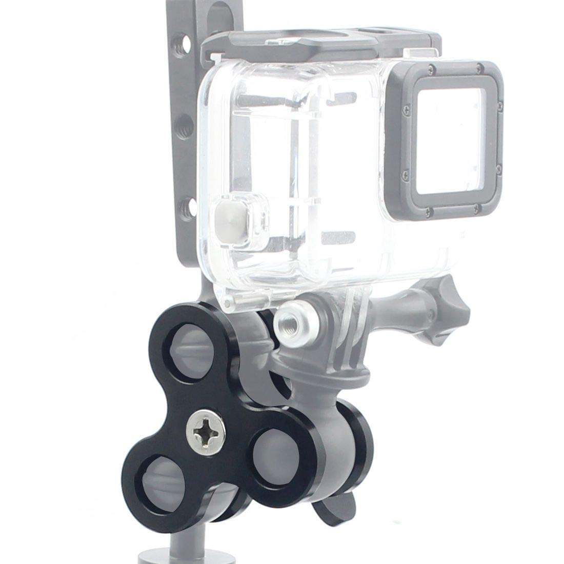Alliage D'Aluminium Bras Articulés À Rotule 3 Section Joint À Rotule Pince Remplir Lumière Support Lampe La Plongée sous-Marine Photographie Accessoire pour Noir