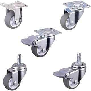 Rueda Universal de luz plana for sofá, polea for mesa de centro, color negro, 1 pulgada, 4 Uds.(Color:Screw-Brake-M8)