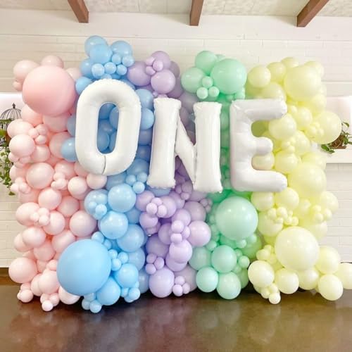 Image of 145pcs Pastel Purple Balloon Arch Kit Different Sizes of 18 12 10 5 Inch Off Lavender Balloons Arch Kit for Baby Shower Gender Reveal Wedding Birthday Party Decorations
