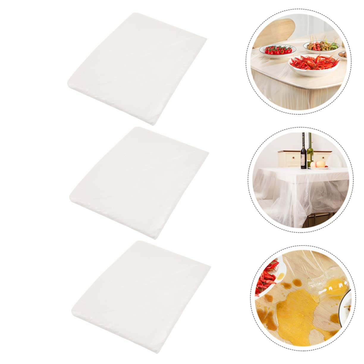 COLLBATH 30 Sheets Disposable Table Covers and Replaceable Tablecloths for Parties Weddings and Picnics Premium Pe Material Lightweight and Easy to Carry