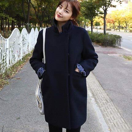 Buy HANGON Short Wool Coat Solid Wool Blend Coat and Jacket Single Breasted  Women Coats Autumn Winter Black at Amazon.in
