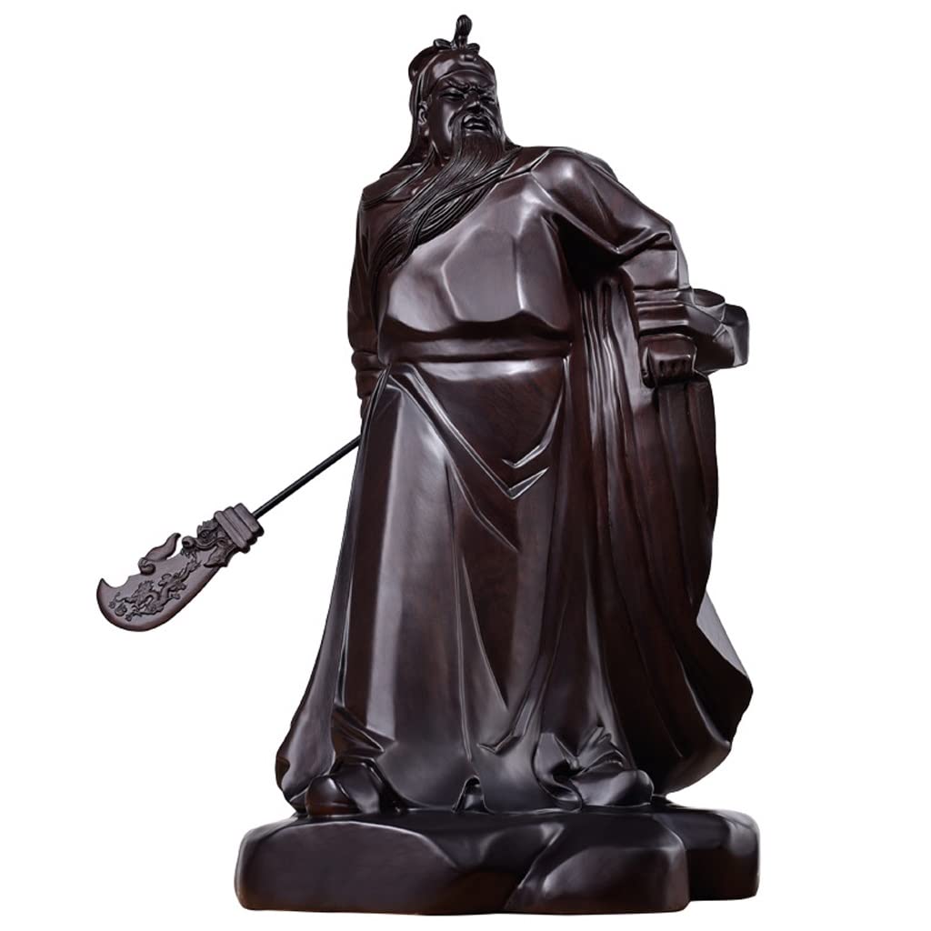 Statue Guan Yu en résine de 40cm, sculpture grand Bouddha pour jardin zen et feng shui haut de gamme