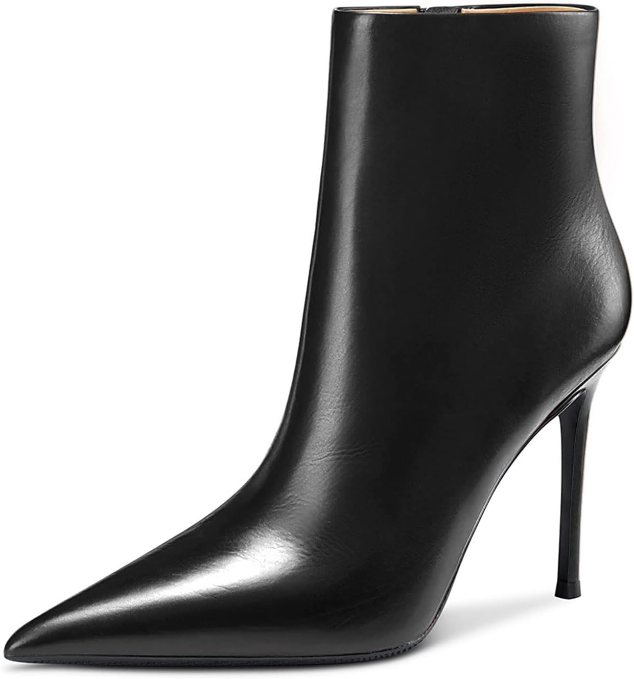 Aachcol Women Ankle Boots Short Bootie Stiletto High Heel Pointed Toe Zipper Matte 4 Inch