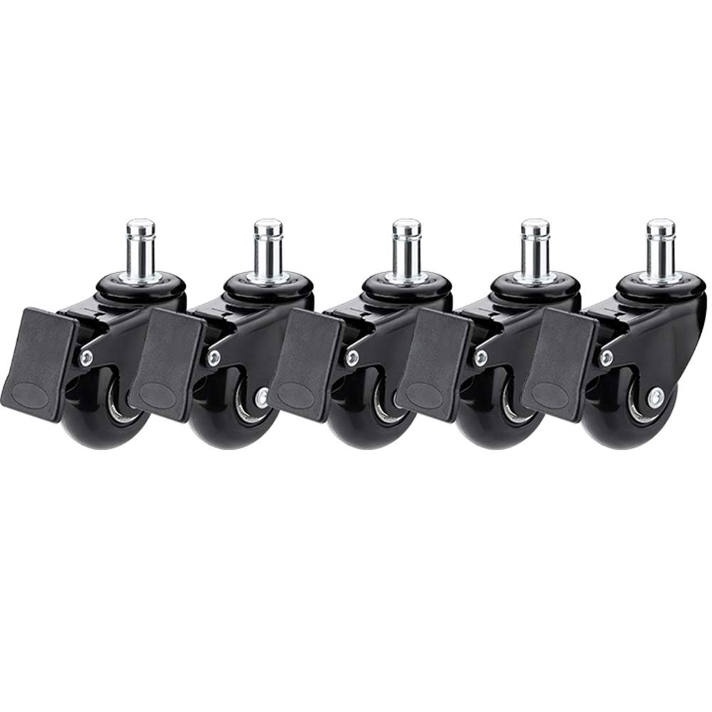 Lenkrollen Möbelrollen 5er-Set Möbel-Lenkrollen Gummi for Hartholzböden und Teppich(2.5in)