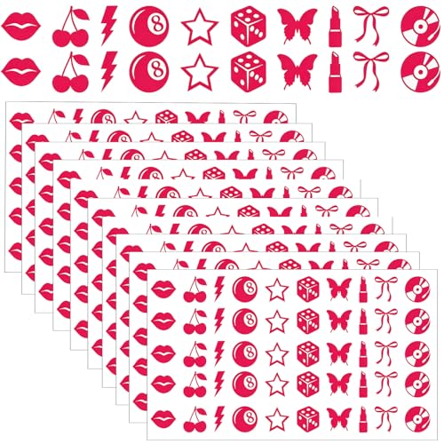 Eclazul Tanning Stickers for Body - 500 Pcs Downtown Girl Spray Tan Bed Accessories for Women Girls Sun Tattoo Pink Trendy Y2k 2000s Summer Beach Sunbathing Stuff Essentials for Outside Indoor Outdoor