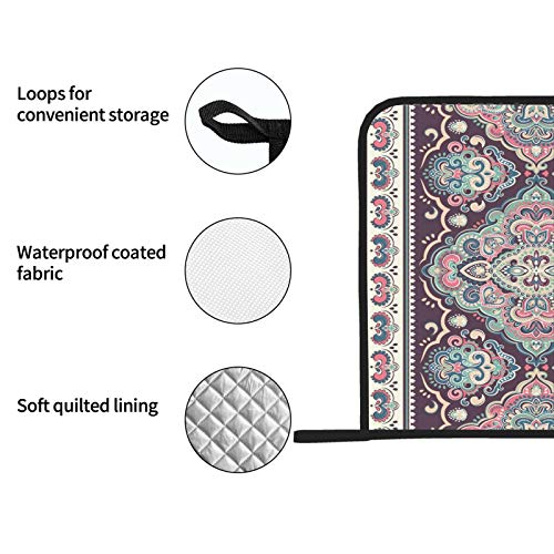 Indian Floral Paisley Design Kitchen Pot Holders Heat Resistant Pot Holder 2 Pcs Kitchen Towels And Pot Holder Sets 8×8 Inch For Cooking And Baking #TOP3