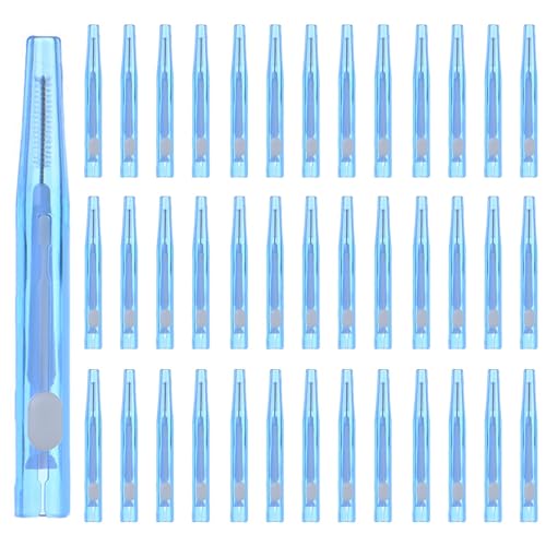 HDKAJL 40 cepillo interdentales, cepillos de 0,7 mm, palillos de dientes suaves, cabezal de hilo dental, limpiador de dientes, herramienta de limpieza dental