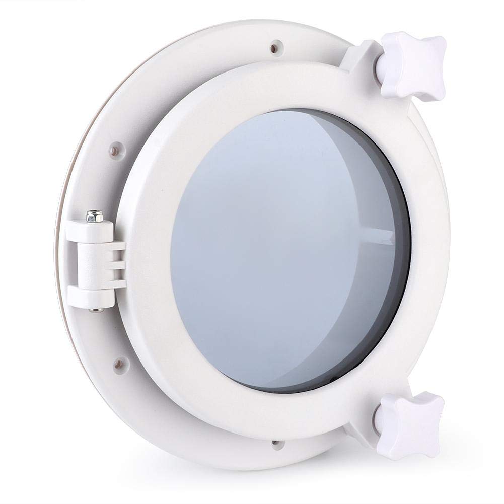 Rundes Bullauge 215mm für Yacht und Wohnmobil, ABS Material, Weiß, mit 4mm gehärtetem Glas, 316 Edelstahl Zubehör