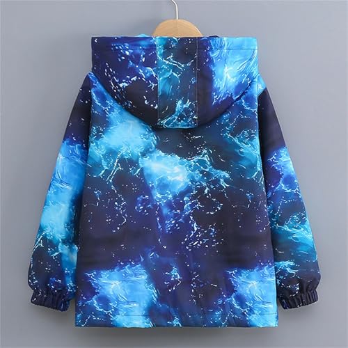 Toddler Boys Hooded Windbreaker Zip Print Mesh Lined 𝗪aterproof Raincoat Lightweight Jacket with Pocket4