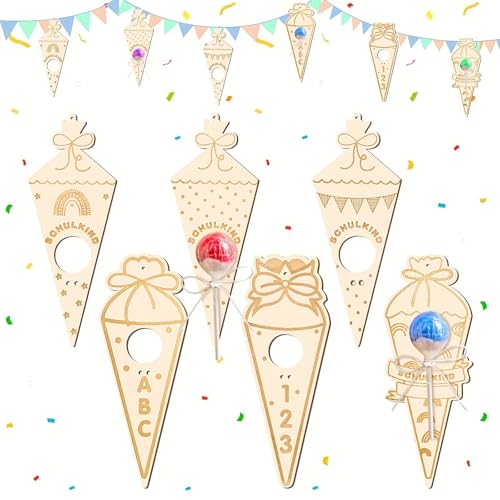 12 パック木製アイスクリームパーティー装飾カスタマイズ可能な絵画活動家族の楽しみ手作りアート用品教室アートプロジェクト材料