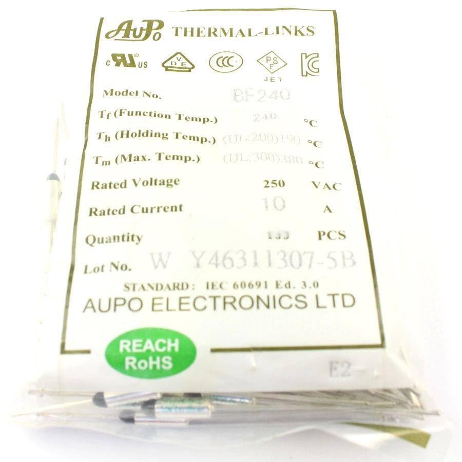 10Pcs Thermal Fuse Cutoff TF 240 Degree 250V 10A BF240