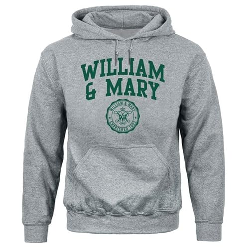 Barnesmith College of William & Mary W&M Tribes Hooded Sweatshirt, Heritage, Charcoal Grey, XX-Large