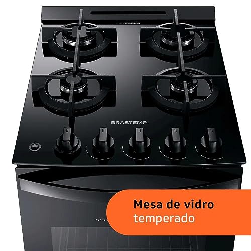 Fogão Brastemp 4 Bocas Preto Bfo4vae - Bivolt