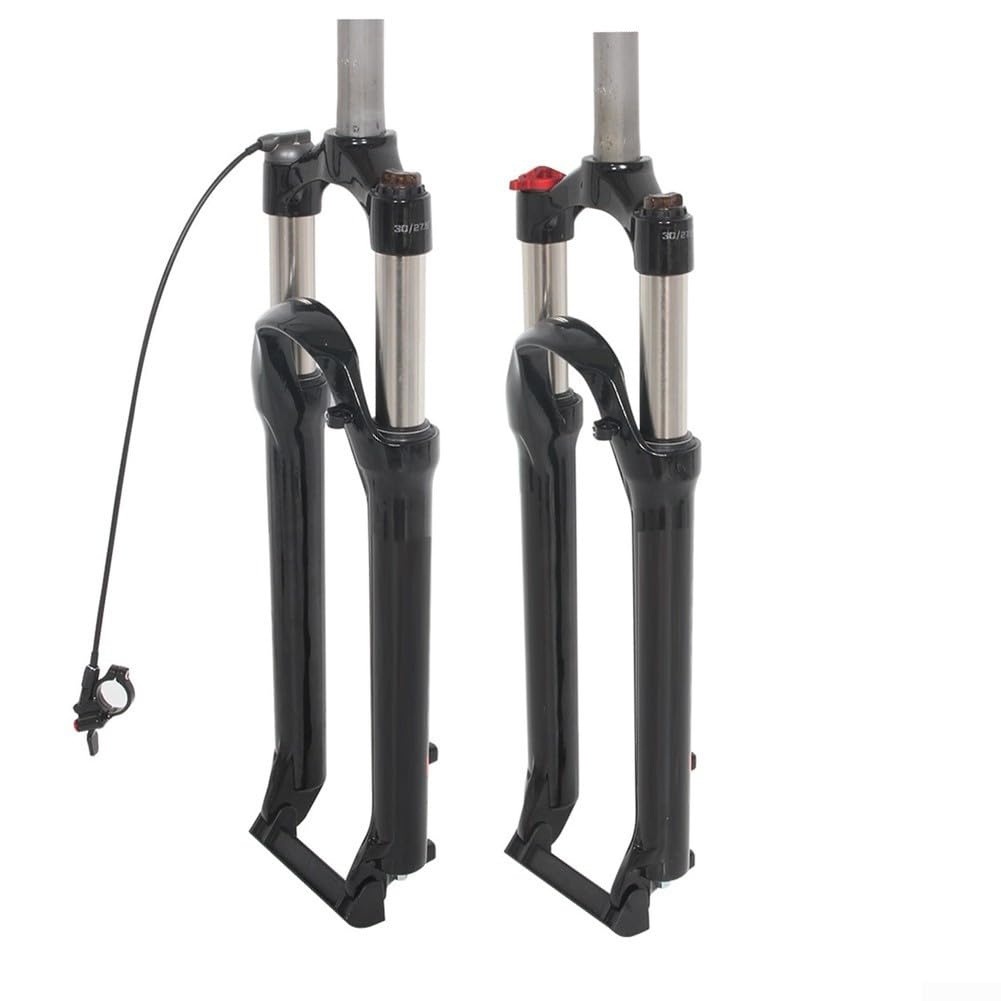 Horquilla delantera hidráulica para bicicleta de montaña con corona de aleación de aluminio y tubo de dirección para una transferencia de potencia eficiente y estabilidad (26 pulgadas