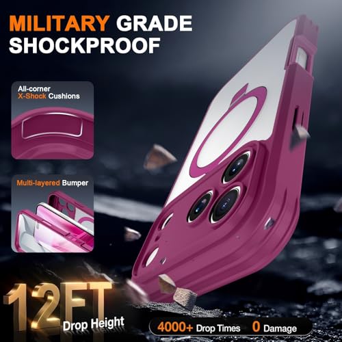 Coque iPhone 16 Pro Max antichoc violet foncé évite les rayures et chutes