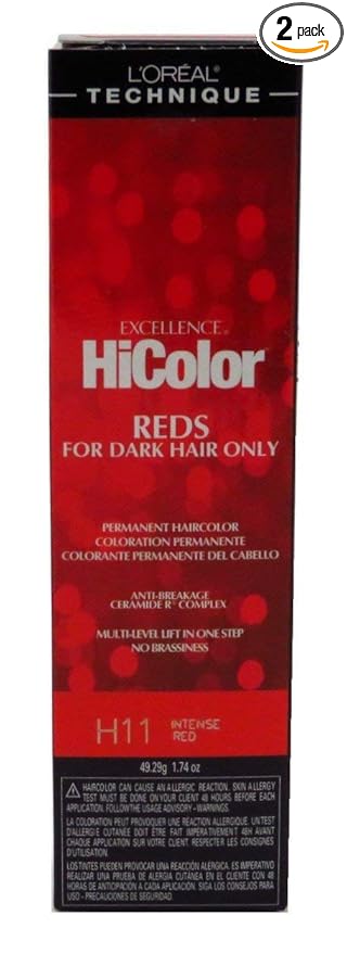 Loreal Excellence Hicolor H11 Tube Intense Red 1.74 Ounce (51ml) (2 Pack)