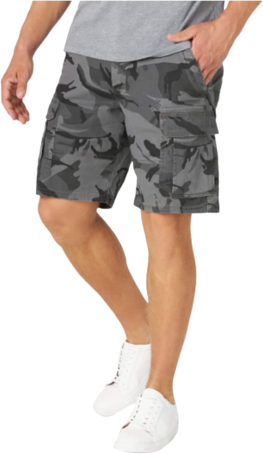 Pleated Shorts for Men Pocket Classic Pure Color Loose Stretch Classic