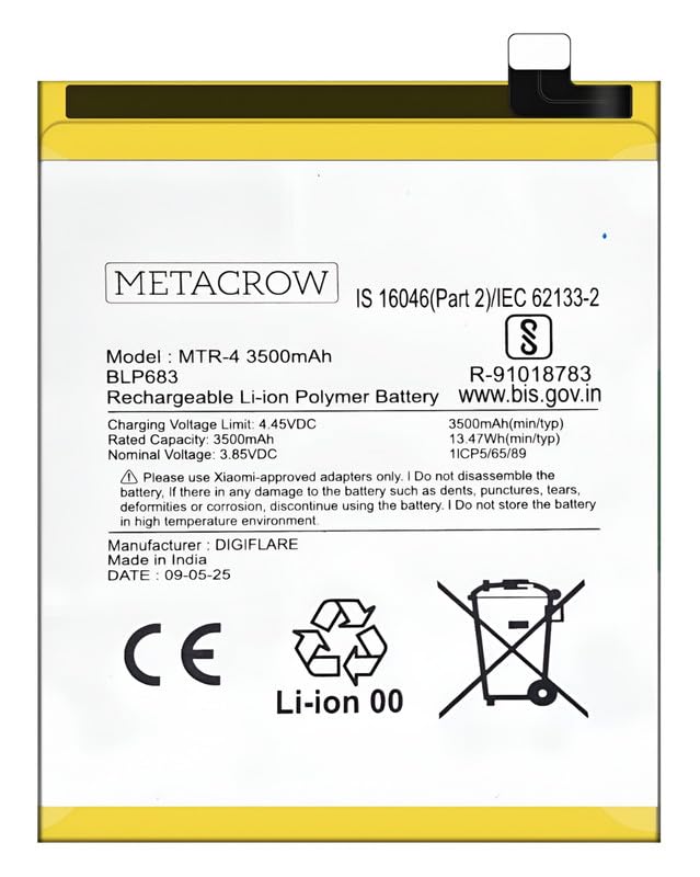 Image of Original BLP683 Battery Compatible for Oppo F9 | F9 Pro | Realme 2 Pro | Realme U1 - (3500mAh) - 1 Year Warranty