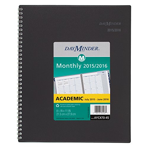 DayMinder Monthly Planner, Academic Year, 12 Months, July 2015-June 2016, 8.5 x 11 Inch Page Size (AYC470-45)