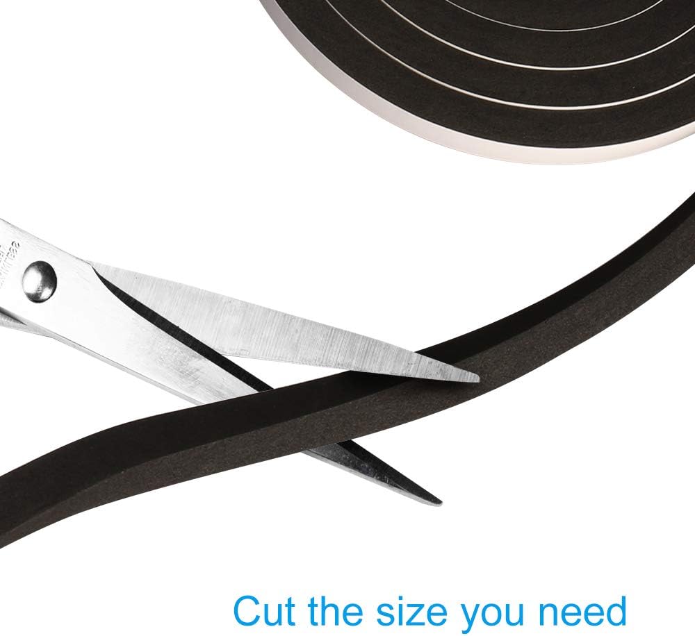 Review Window Foam Seal Tape 1/2Inch Wide X 1/2Inch Thick 10FT Long, High Density Self Adhesive Weather Stripping Insulation Door Foam Tape