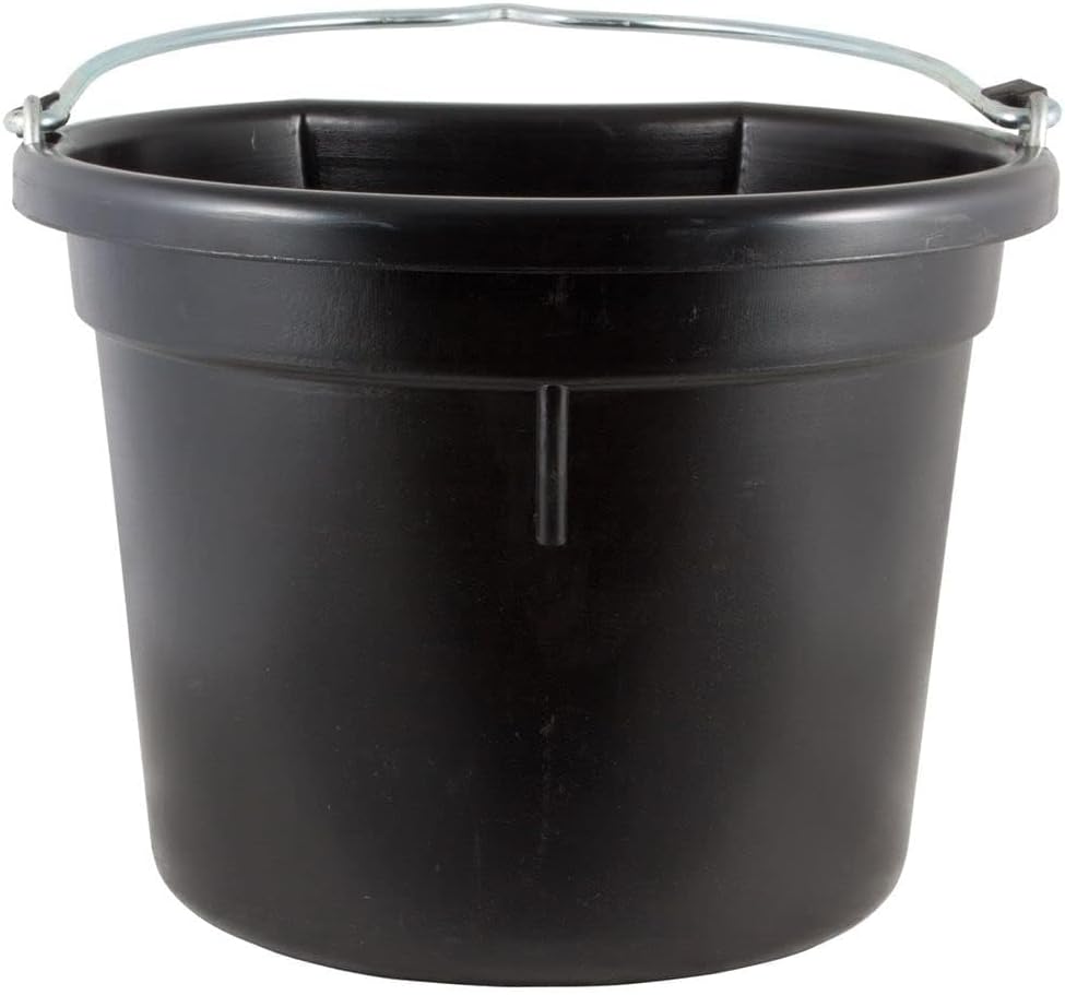 Dura-Tech Platinum Flatback 20 Quart Bucket | Thick-Walled Design | 20 Quart Capacity | Cold Weather Resistant | Reinforced Handle | Patented Mane and Tail Saver