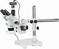 Vista 10 de AmScope SM-3T microscopio estéreo trinocular profesional con zoom estereoscópico SM-3T con control simultáneo de enfoque, oculares WH10x, aumento