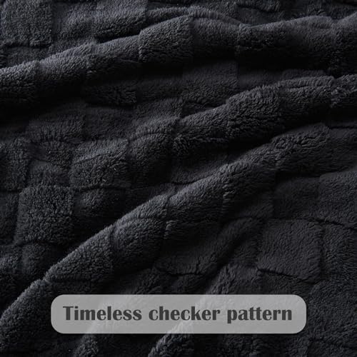 NEWCOSPLAY 3D Checkered Flannel Twin Blanket, Black Checkered, 60"x80" by NEWCOSPLAY - Used condition - Image 5