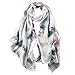 STORY OF SHANGHAI Women's 100% Silk Scarf Luxury Satin Graphic Painted Shawl Wraps DY07