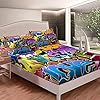 Lenzuolo con angoli da tennis 3D, per bambini, ragazzi, ragazze, in microfibra, per giochi competitivi, per letto king size