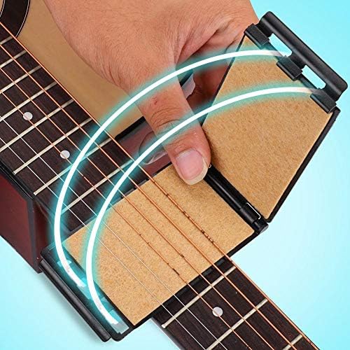 Miniatura 6 de Limpiador de cuerdas de bajo y guitarra, limpiador de cuerdas herramienta de limpieza y mantenimiento para amantes de la música (negro)