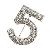 Baosity カジュアル　日常着　合金　クリスタル　結婚式　かわいい　ナンバー5ブローチ　ブローチ　ブローチピン　全2色 - 銀