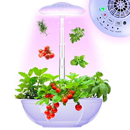YOSTAR Plant Grow Light LED Indoor Garden Kit, Paraplu Smart Hydrocultuur Groeiend Systeem 17W, Eenvoudige Panel Control, In hoogte verstelbaar, Auto Timer, Ideaal voor Sprout, Indoor Planting (Paars)