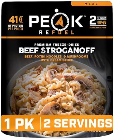 Peak Refuel Beef Stroganoff Freeze-Dried Backpacking Meal with Real Meat