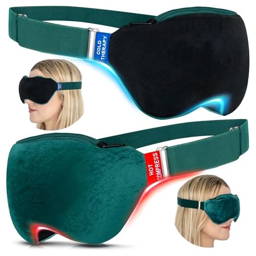 Medi Grade -Máscara de ojos calentada para ojos secos, terapia de gel frío -2-en-1 compresa caliente y máscara refrescante para el alivio de la migraña, blefaritis y ojos hinchados