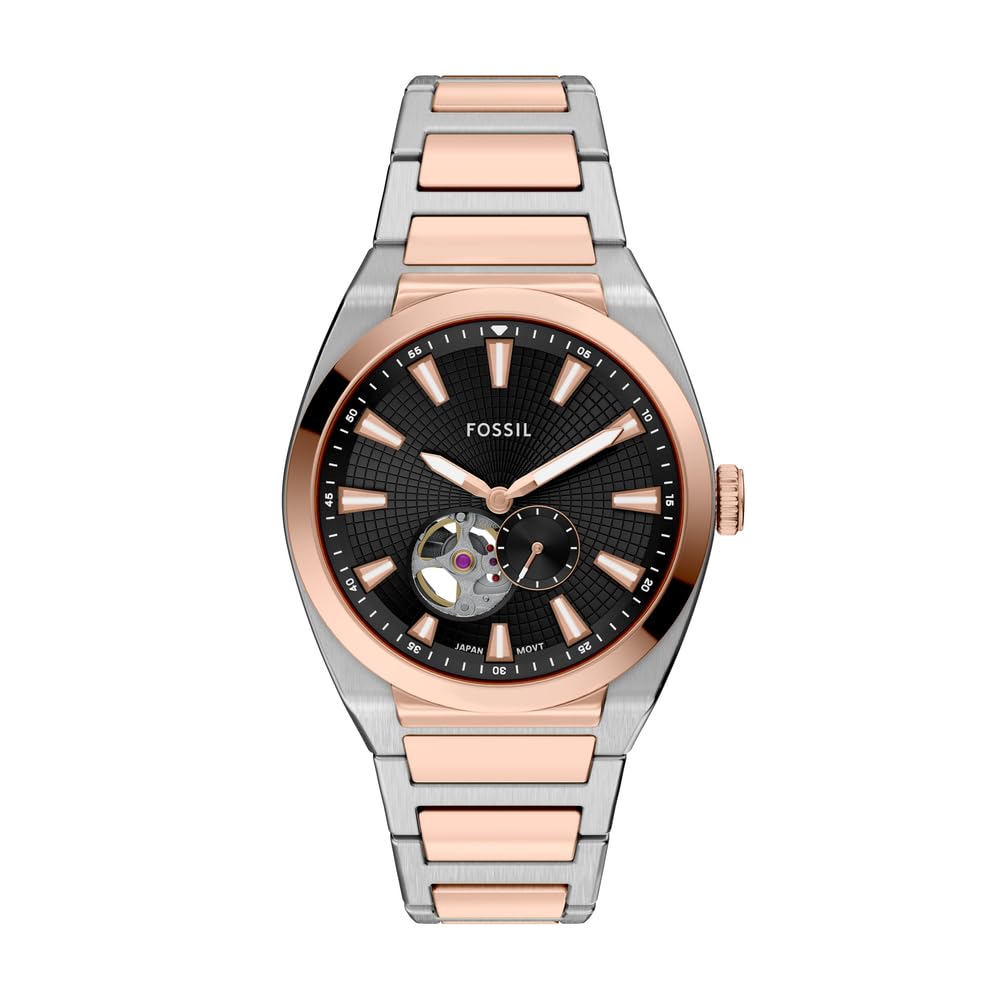 Fossil Everett Men's 42MM Rose Gold-Tone Stainless Steel Watch, ME3277