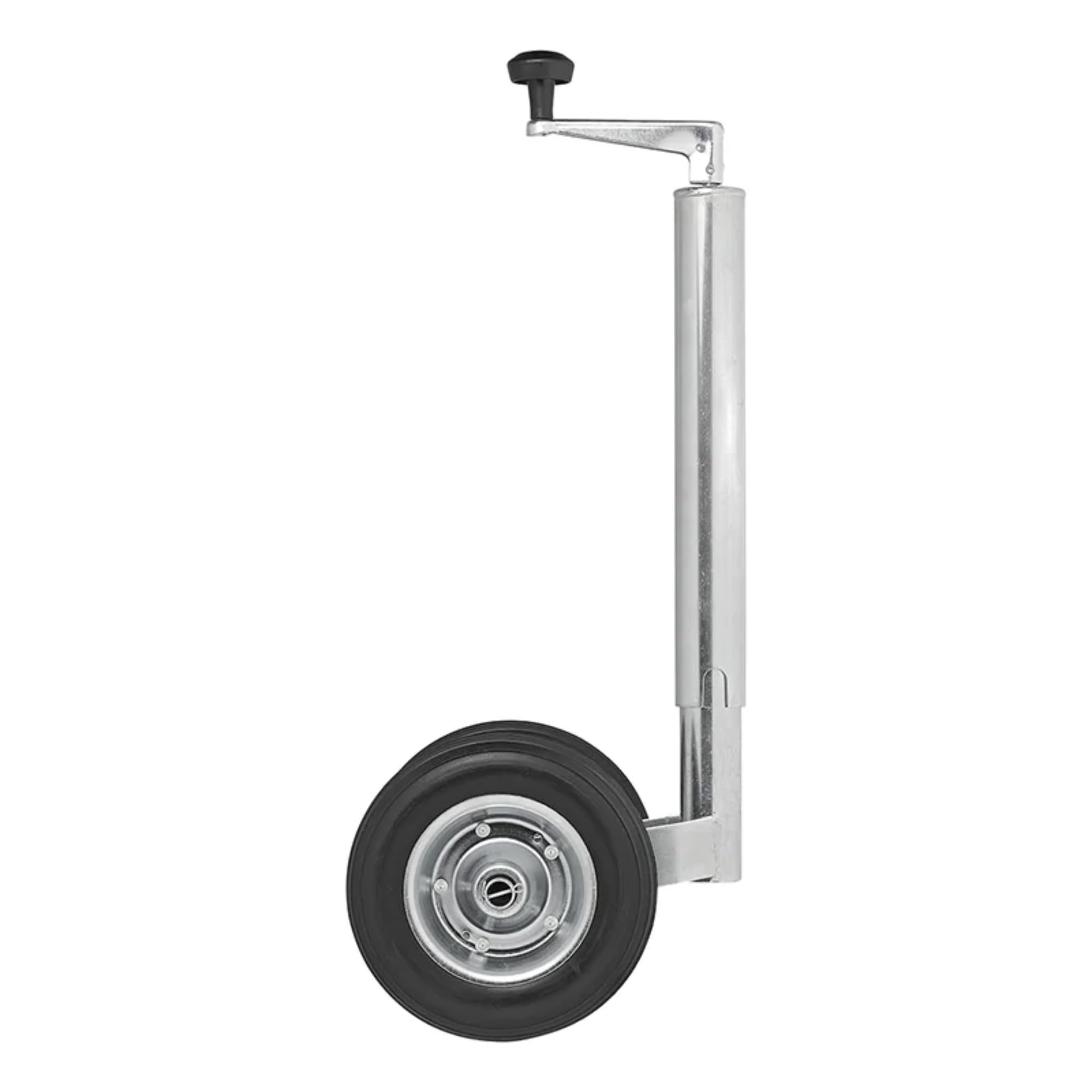 ProPlus Roue Jockey Double Ø48 mm – pour remorque et Caravane – Roues Pleines PU Ø200 x 50 mm – Argent