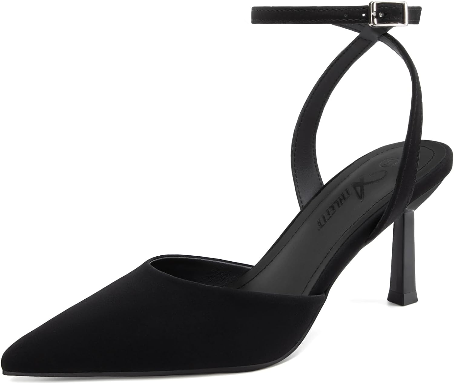 Athlefit Women's Closed Pointed Toe 3 Inch High Heels Ankle Strap Stiletto Heel Wedding Party Dress Pumps Shoes