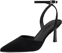 Athlefit Women's 3 Inch Stiletto Heel Pumps - Pointed Toe Ankle Strap High Heels for Wedding Party Office Daily Wear