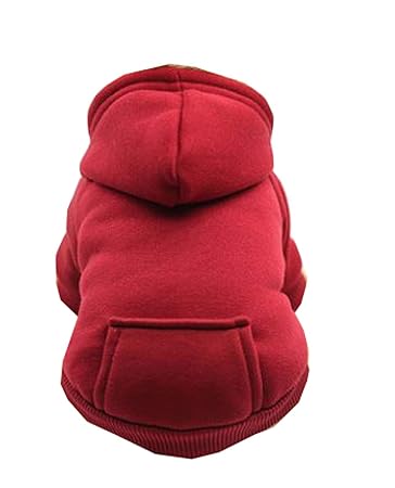 TBOP Dog Clothes Fall/Winter Sweater Denim Pocket Two Legged Dog Cat Clothes Supplies(Wine Red_XL)(Color May Vary)