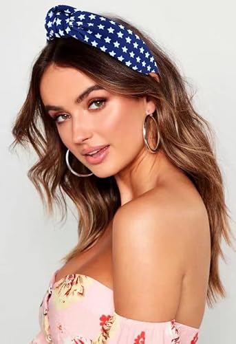 Culheite Knotted Women Headband Star Stripes Fashion Holiday Wide Fabric Knot Headband For Women Girls Gift #TOP4