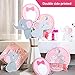 Blulu Pink Elephant Baby Shower Decoration Set Pink Elephant Centerpiece Sticks Birthday Party Table Toppers for Boy Girl Birthday Party Supplies, Double Side Printed, 24 Pack